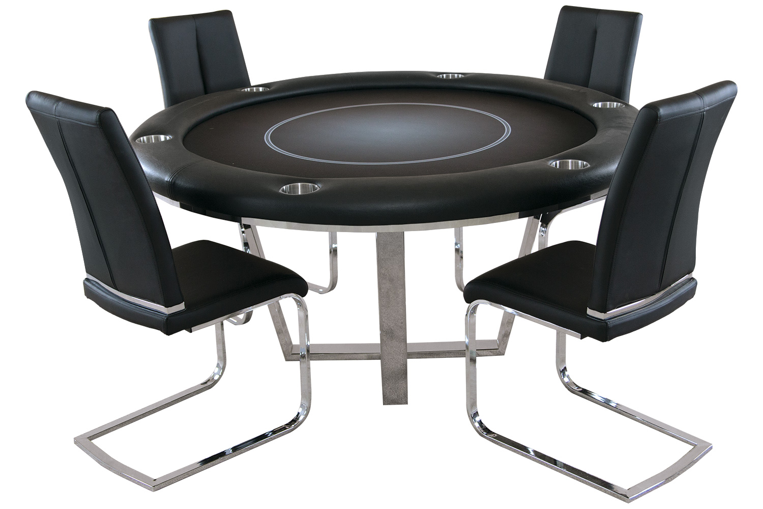 Manetho Round Poker Table with 4 matching chairs