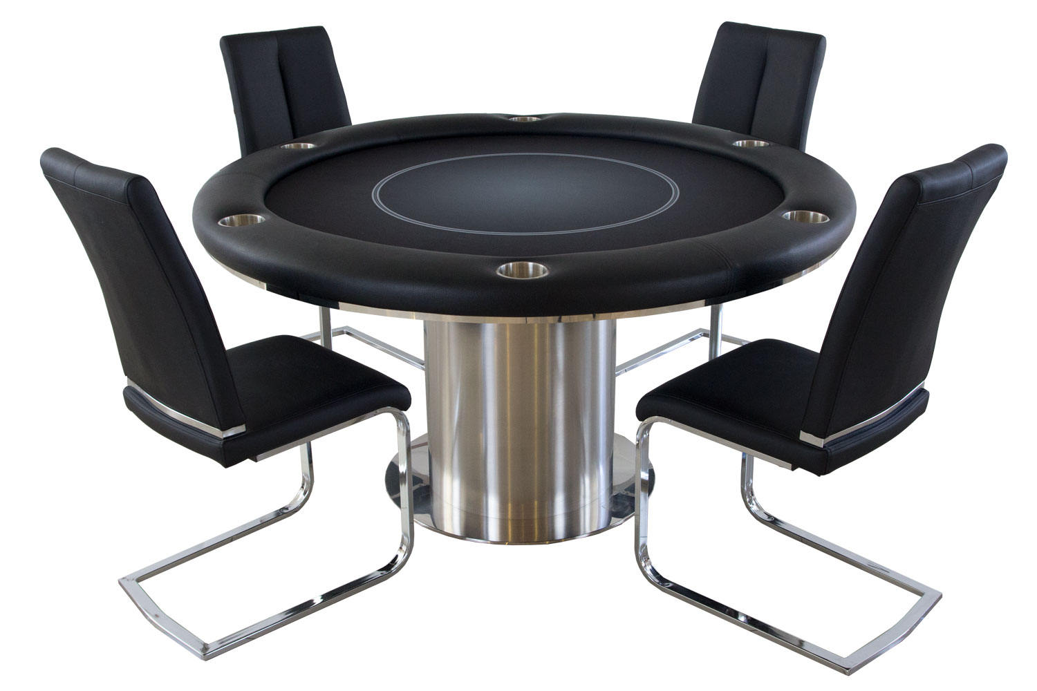 Nile Round Poker Table With 4 Matching Chairs